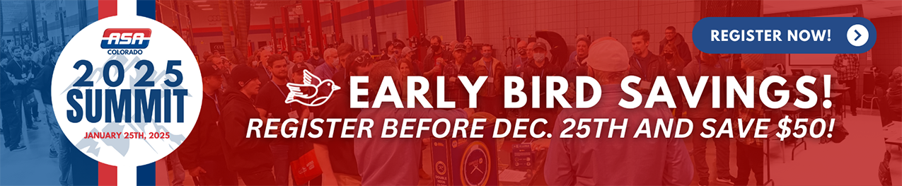 Early Bird Savings! Register Before Dec 25th and save $50 | Automotive Service Association - Colorado